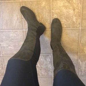 Unisa Knee high Green/black boots